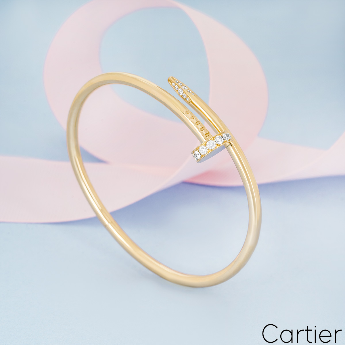 Cartier Yellow Gold Diamond Juste Un Clou Bracelet Size 20 B6048620
